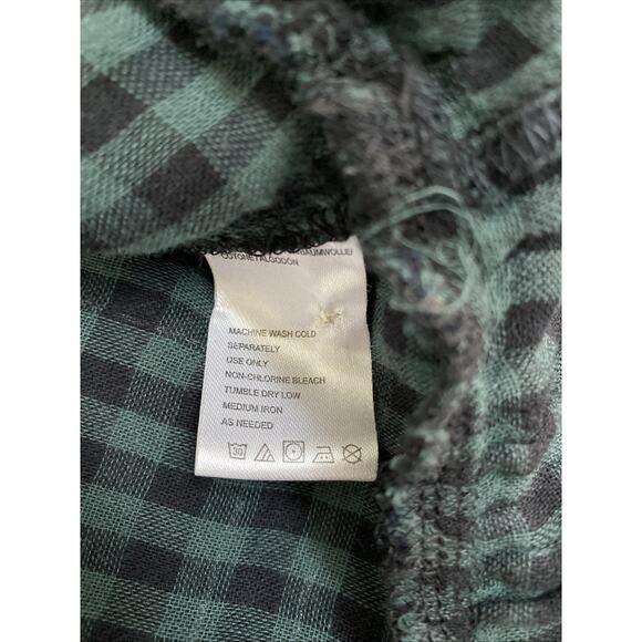 Trovata Birds Paradis Button Down Top Shirt Peplum Flannel Long Sleeve Blue XS - Picture 5 of 7